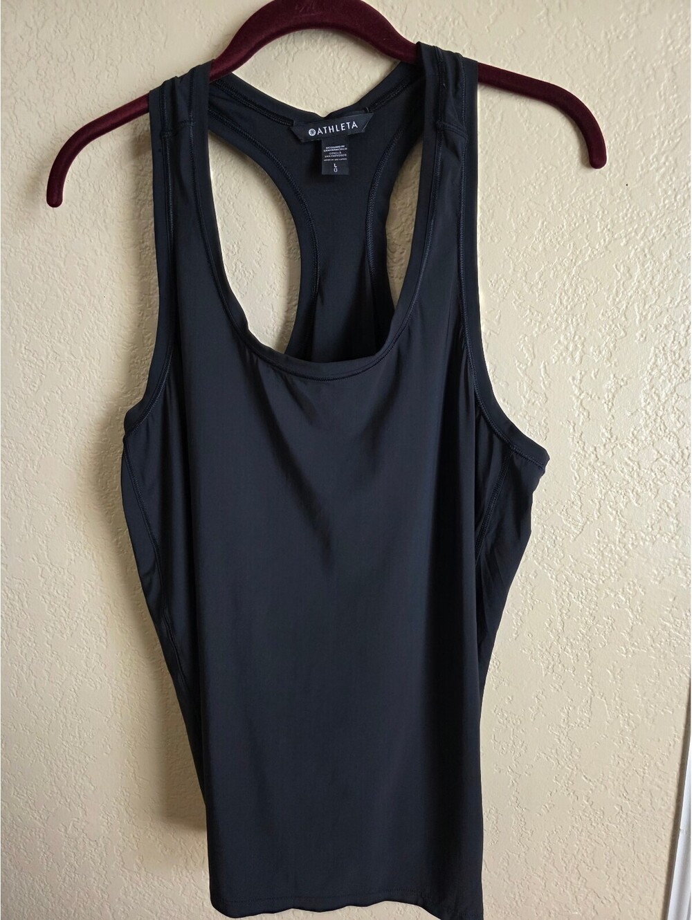 Athleta Black Racerback Athletic Tank Top Size Large